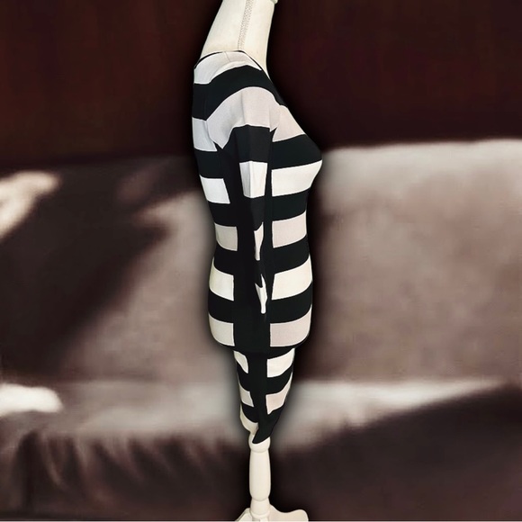 BCBG Max Azria Black & White Striped ‘Kendall’ Bandage Mini Dress Size XS - Picture 7 of 14